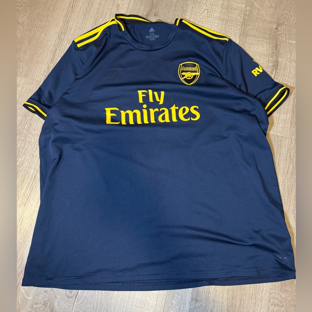 adidas Navy and Yellow Short Sleeve Tee